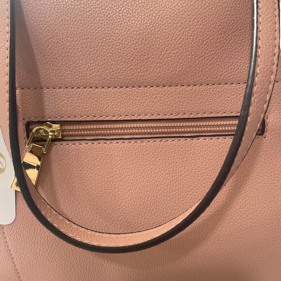 Charming Charlie Pink Structured Tote Bag Gold-tone Hardware Satchel Purse Work - Picture 9 of 9